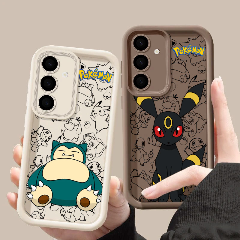 Samsung Galaxy S25 - カビゴン、アンブレオン、ポケモンアニメS26ウルトラケース、サムスンギャラクシーS26、S25、S24、S22、S23ウルトラ、S21プラス、S20 FE用保護カバー