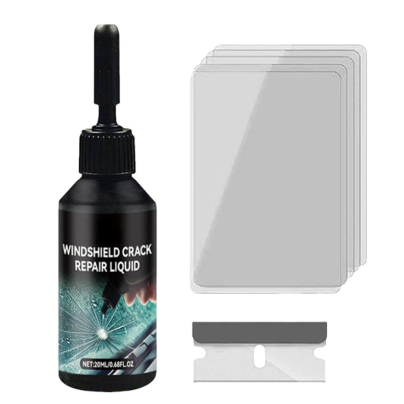 車のガラス修理ツール、ガラス修理液、ひび割れや欠けの修理用フ - Liquid Uv Glue Kit のレビューと価格