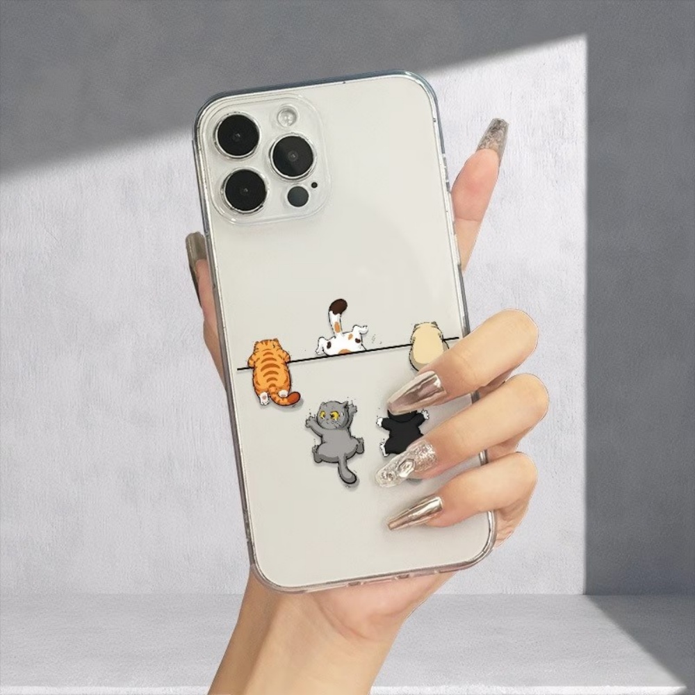 5匹のかわいい猫柄のスマホケース iPhone 11 12  - Apple Iphone 15 のレビューと価格