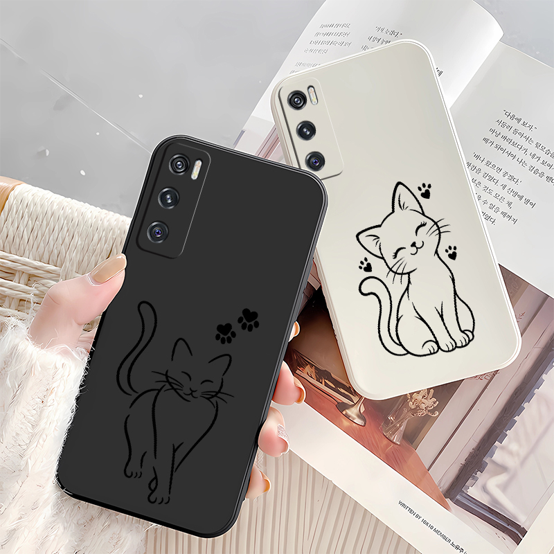 かわいい猫柄のブラックのスマートフォンケース。Vivo V7 - Vivo V40 のレビューと価格